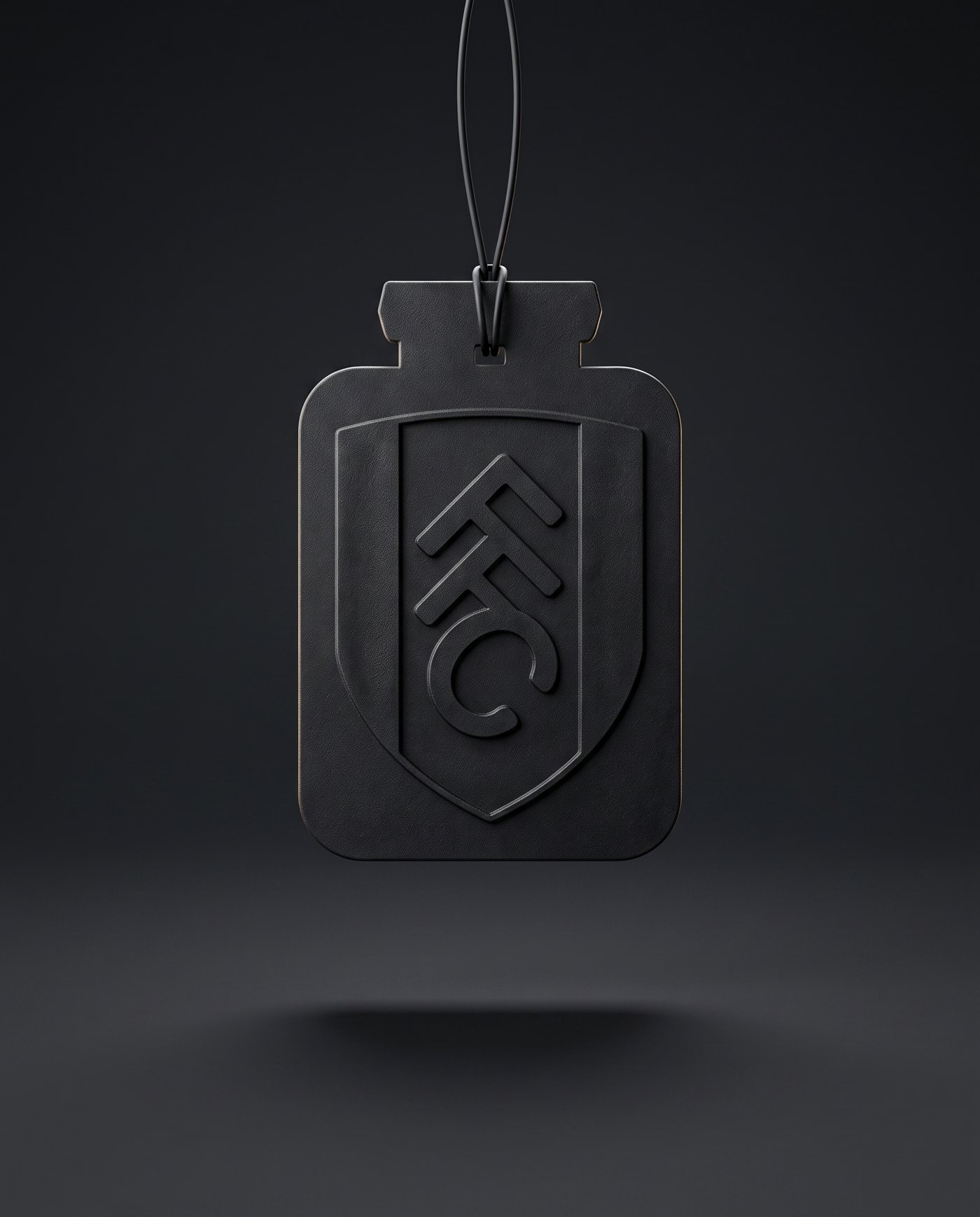 Fulham FC bespoke scented card, matte black embossed crest